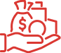 pieniądze na dłoni ikona